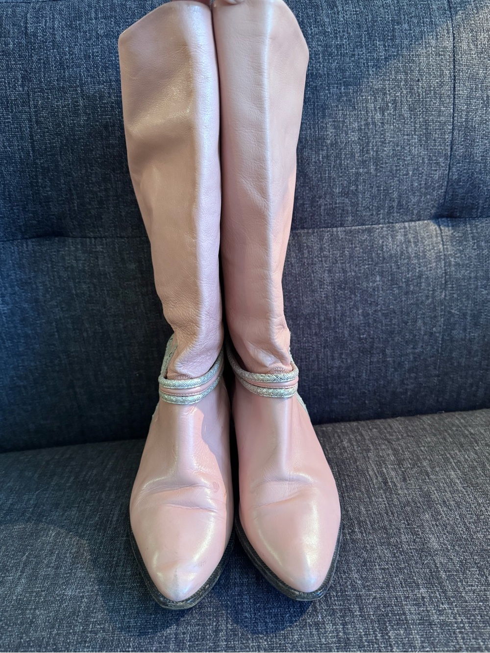 Vintage pink Arnold Churgin leather boots - Picture 2 of 14